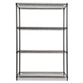 Racks & Shelving | Alera ALESW504818BL NSF Certified Industrial 48 in. x 18 in. x 72 in. 4-Shelf Wire Shelving Starter Kit - Black image number 2