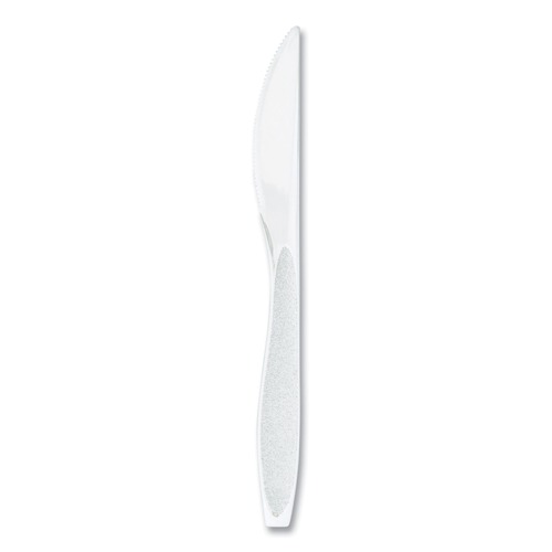 Disposable Knives | SOLO HSWKX-0007 Impress Heavyweight Full-Length Polystyrene Cutlery Knife - White (100/Box) image number 0