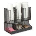 Perforated Roll & Hand Towels | Mind Reader UPMESH-BLK 5 in. x 13 in. x 11.5 in. 2-Tier 6-Compartment Network Collection Coffee Cup and Condiment Countertop Organizer - Black image number 4