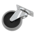 Casters & Wheels | Rubbermaid Commercial FG1011L20000 4 in. Wheel Swivel Mount Plate Non-Marking Plate Casters - Black/Gray/Silver image number 0