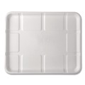 Food Containers & Lids | Eco-Products EP-MP8SNFA 10.52 in. x 8.5 in. x 0.5 in. Sugarcane Fiber Meat and Produce Food Trays - White (300/Carton) image number 3