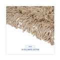 Mop Heads | Boardwalk BWK1348 48 in. x 5 in. Hygrade Cotton Industrial Dust Mop Head - White image number 4
