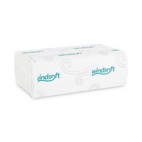 Perforated Roll & Hand Towels | Windsoft 101C 10.2 in. x 13.25 in. 1-Ply C-Fold Paper Towels - White (200/Pack, 12 Packs/Carton) image number 0