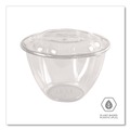 Perforated Roll & Hand Towels | Eco-Products EP-SB48 48 oz. Renewable and Compostable Plastic Salad Bowls with Lids - Clear (150/Carton) image number 4