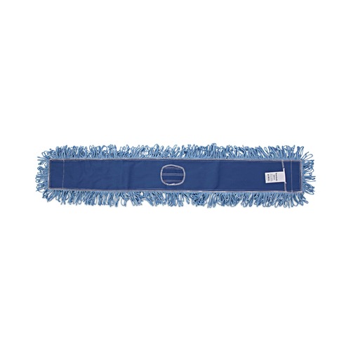 Mop Heads | Boardwalk BWK1148 48 in. x 5 in. Cotton/Synthetic Blend Dust Mop Head - Blue image number 0