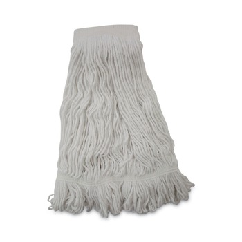 Boardwalk BWK524R 24 oz. Pro Loop Web/Tailband Premium Saddleback Rayon Mop Head - White (12/Carton)