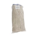 Mop Heads | Boardwalk BWK716CEA 16 oz. Cut-End Lie-Flat Cotton Wet Mop Head - White image number 1