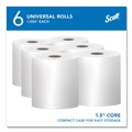 Perforated Roll & Hand Towels | Scott 01005 8 in. x 1000 ft. 1.5 in. Core 1-Ply Essential High Capacity Hard Roll Towels - White (6 Rolls/Carton) image number 2