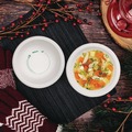 Bowls | SOLO HB12-PLANET 12 oz. ProPlanet Seal Compostable Paper Dinnerware Bowl - White (125/Pack) image number 3