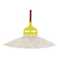 Mop Heads | Rubbermaid Commercial FGF11600WH00 12-Piece 16 oz. Premium Cut-End Cotton Wet Mop Head with 1 in. Orange Band (White) image number 3