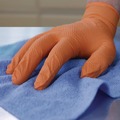 Food Service Disposable & Single Use Gloves | Ammex XODN44100 6 mil DT Nitrile Powder-Free Disposable Gloves - Medium, Orange (1000/Carton) image number 3
