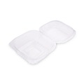 Food Containers & Lids | Eco-Products EP-LC6 6 in. x 6 in. x 3 in. Renewable and Compostable Plastic Clamshell Hinged Food Containers - Clear (240/Carton) image number 6