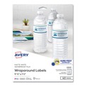 Perforated Roll & Hand Towels | Avery 22845 9.75 in. x 1.25 in. Water-Resistant Wraparound Labels with Sure Feed - White (40/Pack) image number 0