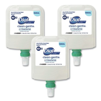 Dial Professional 17000 32094 CleanPlusGentle 1.7 Liter Antibacterial Foaming Hand Wash Refill for 1700 Dispenser - Fragrance-Free (3/Carton)