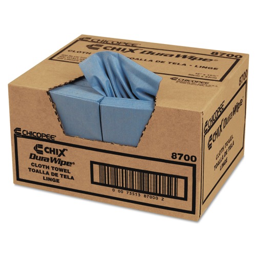 Cleaning Cloths & Wipes | Chicopee 8700 12 in. x 13 in. 1-Ply 1/4 Fold Smooth Texture Unscented VeraClean Critical Cleaning Wipes - Blue (400/Carton) image number 0