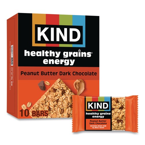 Meals & Snack Bars | KIND 67075 1.4 oz Healthy Grains Energy Bars - Peanut Butter Dark Chocolate (10/Box) image number 0
