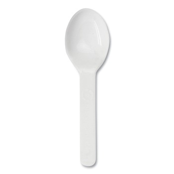 DISPOSABLE SPOONS | World Centric SP-CS-3 3 in. PLA Compostable Cutlery Tasting Spoon - White (3000/Carton)