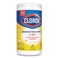 Cleaning Cloths & Wipes | Clorox 01628 7 in. x 7.75 in. 1-Ply Bleach Free Disinfecting Cleaning Wipes - Crisp Lemon White (6/Carton) image number 2