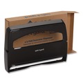 Toilet Seat Cover Dispensers | Georgia Pacific Professional 57748 Safe-T-Gard 16.38 in. x 2.5 in. x 11.75 in. Half-Fold Toilet Seat Cover Dispenser - Black image number 3