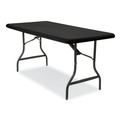 Table Covers & Skirts | Iceberg 16631 iGear 30 in. x 96 in. Polyester Fabric Table Top Cap Cover - Black image number 1