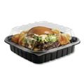 Food Containers & Lids | Anchor 4118501 33 oz. 8.46 in. x 3.16 in. Plastic Crisp Foods Technologies Containers - Clear/Black (180/Carton) image number 3