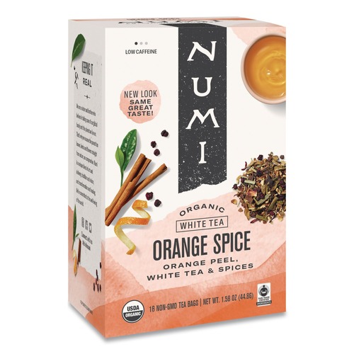 Tea | Numi 10240 1.58 oz. Organic Teas and Teasans - White Orange Spice (16/Box) image number 0