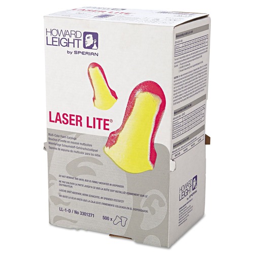 Ear Plugs | Howard Leight by Honeywell LL-1-D Laser Lite Single-Use Cordless Earplugs - Magenta/Yellow (500 Pairs/Box) image number 0