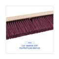 Brooms | Boardwalk BWK20324 3.25 in. Maroon Stiff Polypropylene Bristles 24 in. Brush Floor Brush Head image number 3