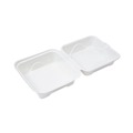 Food Containers & Lids | Eco-Products EP-HC6 6 in. x 6 in. x 3 in. Bagasse Hinged Sugarcane Clamshell Containers - White (500/Carton) image number 2