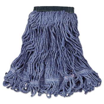 MOP HEADS | Rubbermaid Commercial FGC15206BL00 Swinger Loop Medium Cotton/Synthetic Wet Mop Head - Blue (6/Carton)