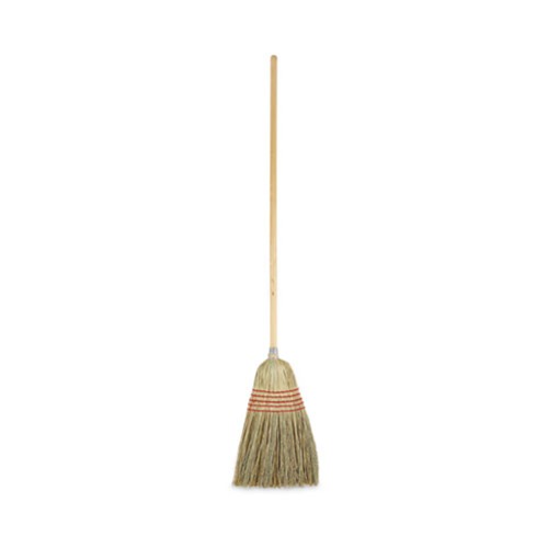Brooms | Boardwalk BWK926YEA Yucca/Corn Fiber Bristles 55.5 in. Overall Length Parlor Broom - Natural image number 0