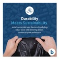 Repro Trash Bags | Boardwalk X7658SKKK01 Reprocessed Resin Can Liners, 60 gal, 1.2 mil, 38 x 58, Black, 50 Rolls/Carton image number 8