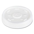 Cup Lids | Dart 16SL Plastic Straw-Slot Lid Fits 12 oz. to 24 oz. Hot/Cold Foam Cups - Translucent (1000/Carton) image number 4