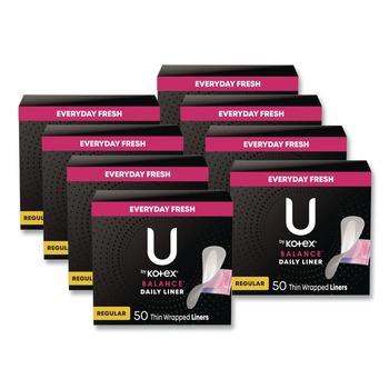 FEMININE CARE PRODUCTS | Kimberly-Clark 42489 Balance Daily Wrapped Panty Liners with Light Absorbency (8/Carton)