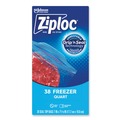 Resealable Bags | Ziploc 351177 6.97 in. x 7.7 in. 32 oz. Zipper Freezer Bags - Clear (38 Bags/Box, 9 Boxes/Carton) image number 2