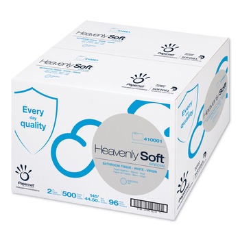 Papernet 410001 4.1 in. x 146 ft. 2-Ply Septic Safe Heavenly Soft Toilet Tissue - White (96 Rolls/Carton)