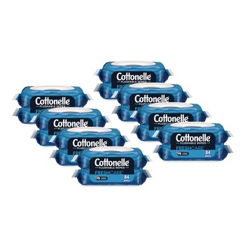 Cottonelle 35970 Fresh Care 1-Ply 3.73 in. x 5.5 in. Flushable Cleansing Cloths - White (8/Carton)