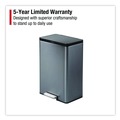 Indoor Waste Receptacles | Rubbermaid 2112520 Elite Step-On Trash Can 12 gal Metal Charcoal Stainless Steel/Black image number 5