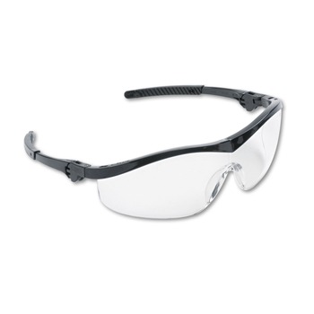 MCR Safety ST110 Storm Black Nylon Frame Wraparound Safety Glasses - Clear Lens (12/Box)