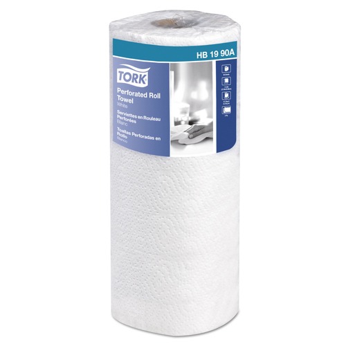 Perforated Roll & Hand Towels | Tork HB1990A Universal 11 x 9 2-Ply Perforated Kitchen Towel Roll - White (30/Carton) image number 0