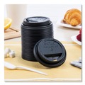 Cup Lids | SOLO TLB316-0004 Traveler Cappuccino Style Dome Lid Fits 10 oz. to 24 oz. Cups - Black (1000/Carton) image number 6