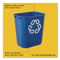 Indoor Waste Receptacles | Rubbermaid Commercial FG295573BLUE 13.63-Quart Rectangular Deskside Recycling Container - Small, Blue image number 5