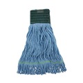 Mop Heads | Boardwalk BWK402BL Cotton/Rayon Fiber Premium Standard Mop Head - Medium, Blue (12/Carton) image number 0