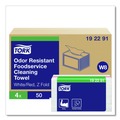 Cleaning Cloths & Wipes | Tork 192291 11.75 in. x 14.75 in. 1-Ply Small Pack Foodservice Cloth - Unscented/White/Red Stripe (4/Carton) image number 9
