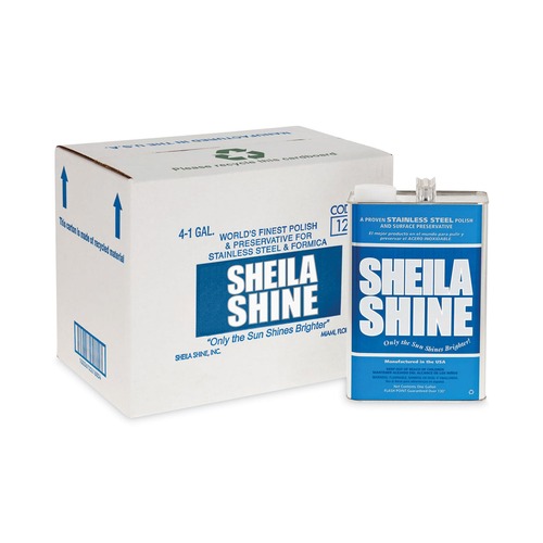 Stainless Steel Cleaners | Sheila Shine SS128 1 Gallon Can Stainless Steel Cleaner and Polish (4/Carton) image number 0