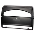 Toilet Seat Cover Dispensers | Georgia Pacific Professional 57748 Safe-T-Gard 16.38 in. x 2.5 in. x 11.75 in. Half-Fold Toilet Seat Cover Dispenser - Black image number 0
