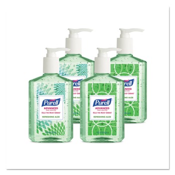 HAND SANITIZERS | PURELL 9674-06-ECDECO 8 oz Advanced Hand Sanitizer Soothing Gel with Aloe and Vitamin E - Fresh Scent (6/Carton)