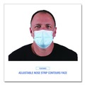 Face Masks | Boardwalk MS2000BX 3-Ply General Use Face Mask - Blue (50/Box) image number 6