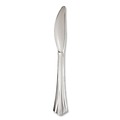 Disposable Knives | WNA WNA REF320KN Reflections Heavyweight Plastic Utensils Knife - Silver (320/Carton) image number 2
