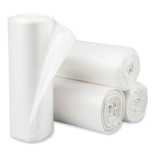 High-Density Trash Bags | Pitt Plastics PCRH404616N Eco Strong Plus 40 in. x 46 in. 16 mic 40 Gallon Can Liners - Natural (250/Carton) image number 0